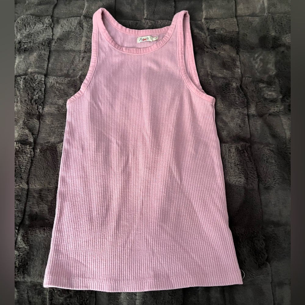 Faherty Pink Ribbed Tank Top